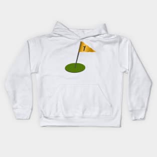 3d putting green with flag - hole in one. Kids Hoodie